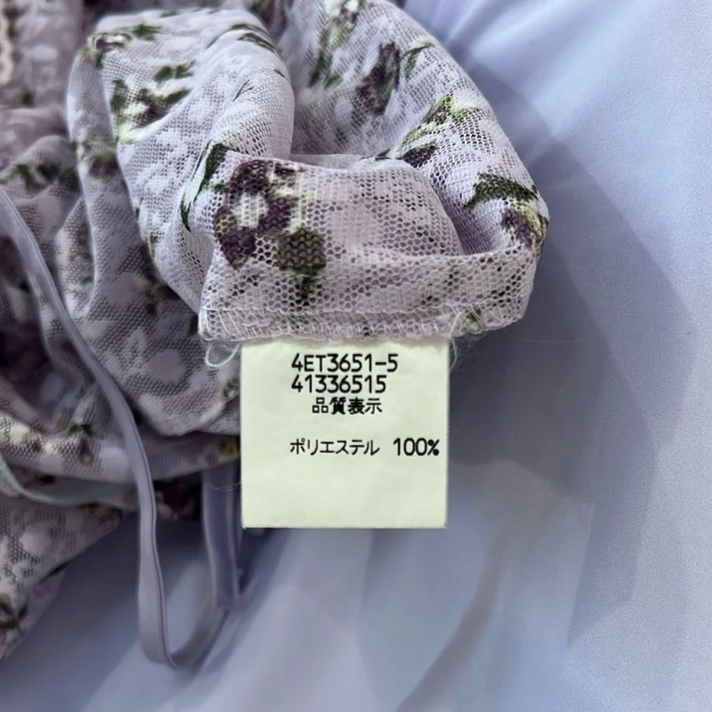 VINTAGE 90s Lavender Floral Babydoll Lace Mini Dress/ Woman/ Size 4 - Picture 5 of 10